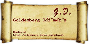 Goldemberg Dömös névjegykártya